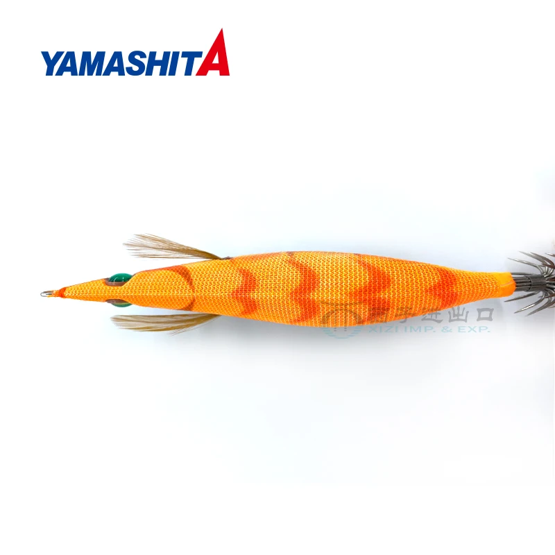 Japan Yamashita Trolling Wooden Shrimp Squid Hook 1.5/3.5 SUTTE Fluorescent Fully Coated Squid Hook Fake Bait  Fishing Lure