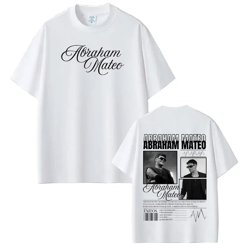 Rapper Abraham Mateo's Album 2026 Tour T-shirt Men's  Women's Fashion Clothing T-shirs Short-sleeved 100% Cotton Hip-hop T-shirt
