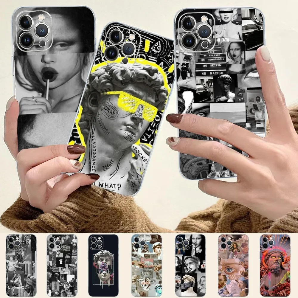 Art Aesthetic Statue Phone Case For iPhone 15 14 11 12 13 Mini Pro XS Max Cover 6 7 8 Plus X XR SE 2020 Funda Shell