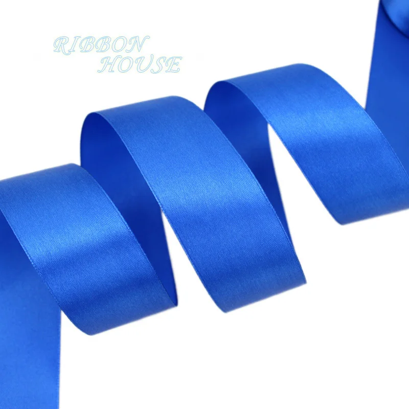 (25 yards/roll) Blue Single Face Satin Ribbon Wholesale Gift Wrapping Christmas ribbons