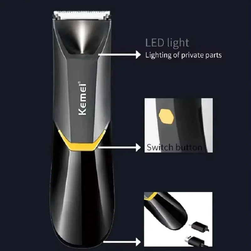 كيمي-آلة تشذيب الشعر الكهربائية للمناطق الحساسة ، قاطع الجسم المقاوم للماء ، التقليم الآمن وغير المؤلم ، ماكينة حلاقة السيراميك ،