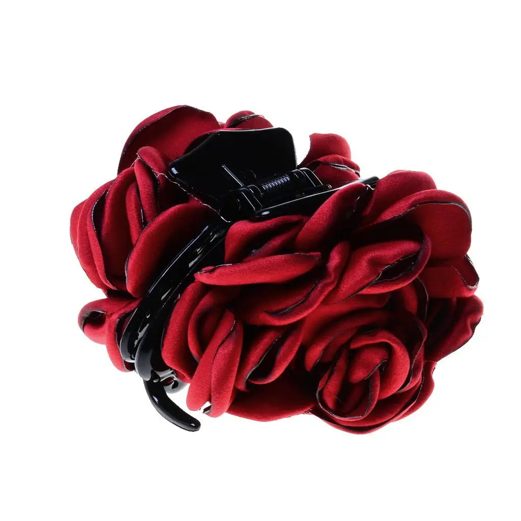 Hair Claw Flower Design Fabric Hair Accessories Girl Chic Hair Clip Clamp Stylish for Daily Routine