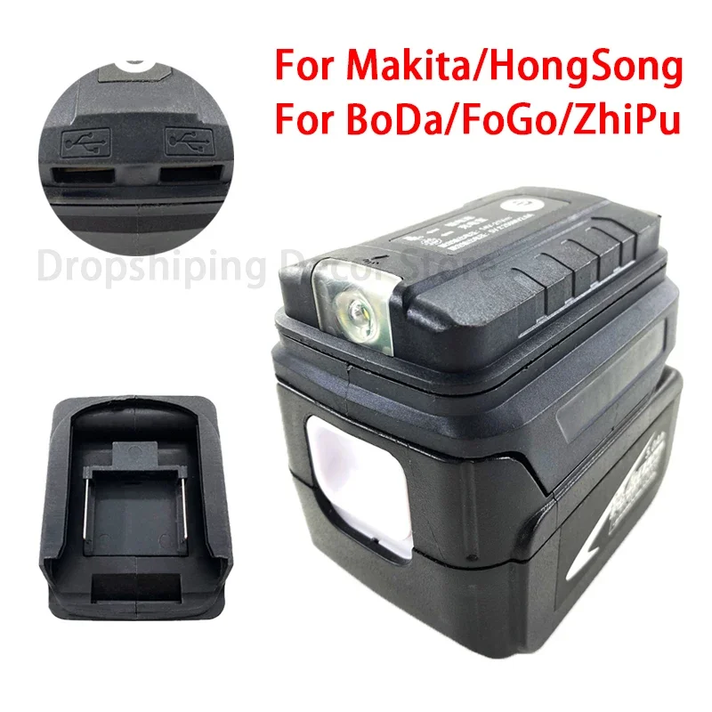 

Adapter LED Lamp Flashlight USB Mobile Phone Charger For Makita/HongSong/BoDa/FoGo 18V Li-ion Battery Power Bank Lomvum Tool