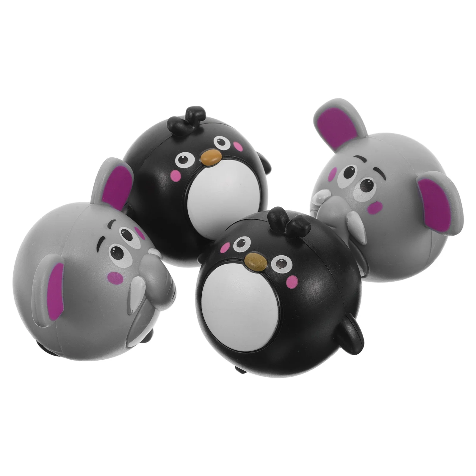 4Pcs Mini Cartoon Animal Pull Back Cars Durable Inertia Mechanism Small Vehicles Kids Classroom Rewards Party Pull Back Toy Cars