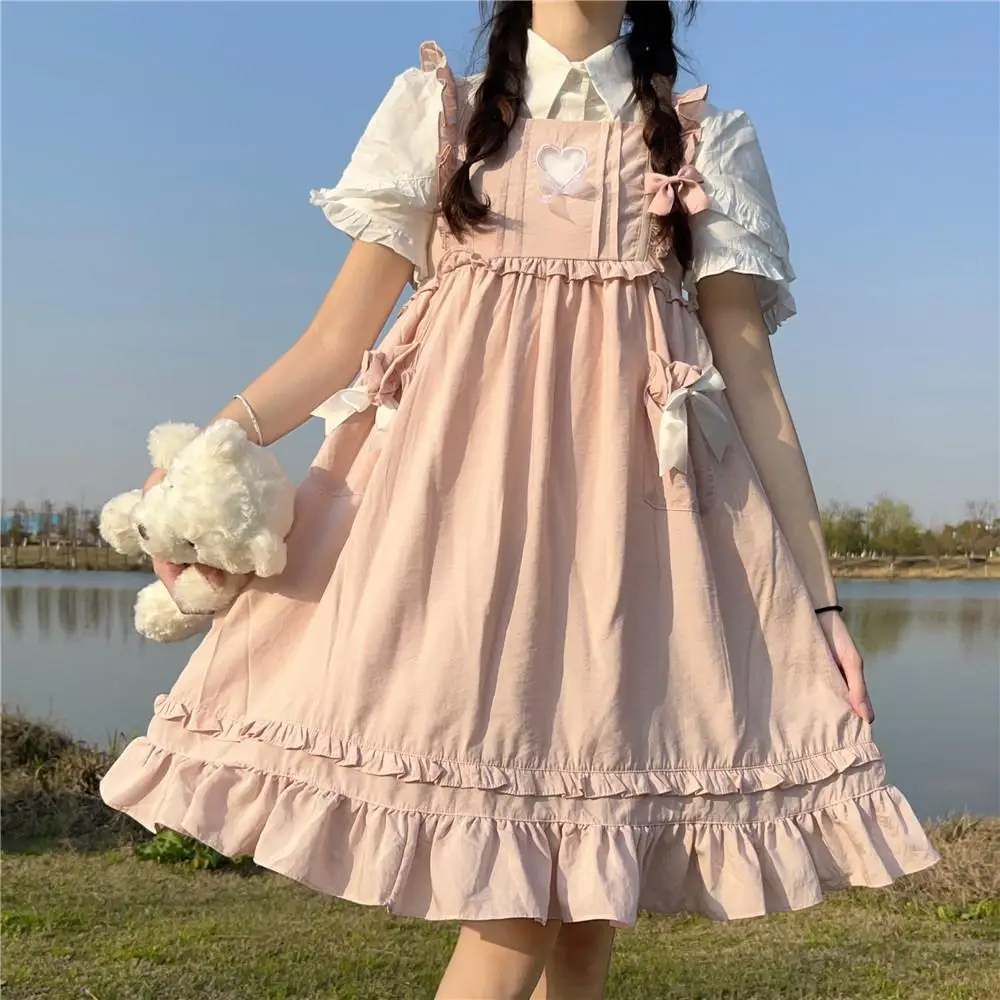 

Kawaii Lolita Dress Kawaii Japanese Sweets Lolita Style Kawaii Cute Dress Women Autumn Dress 2023 Ruffles Patchwork JSK vestidos