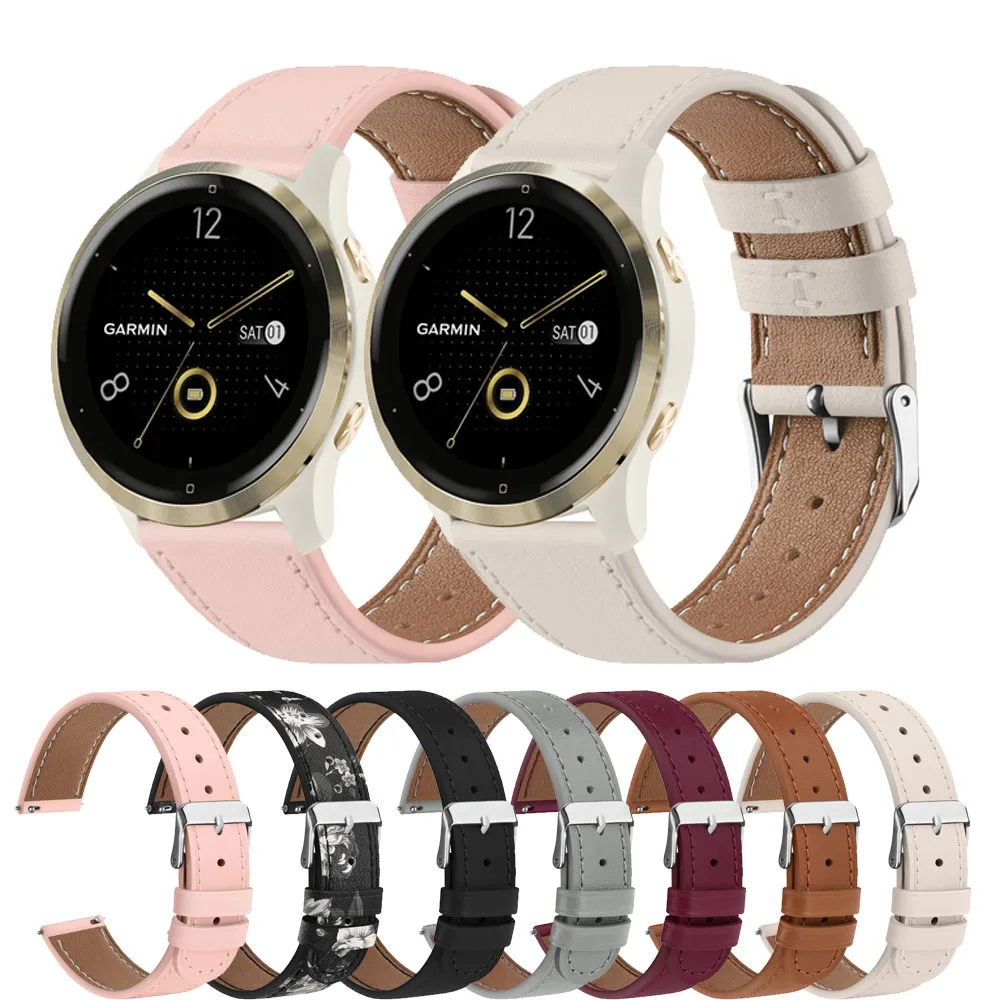 18mm Leather Strap For Huawei Watch GT 4 41mm Band Bracelet For Garmin Vivoactive 4s 3s 2s/Fossil Ladies Gen 6 5E Wristband