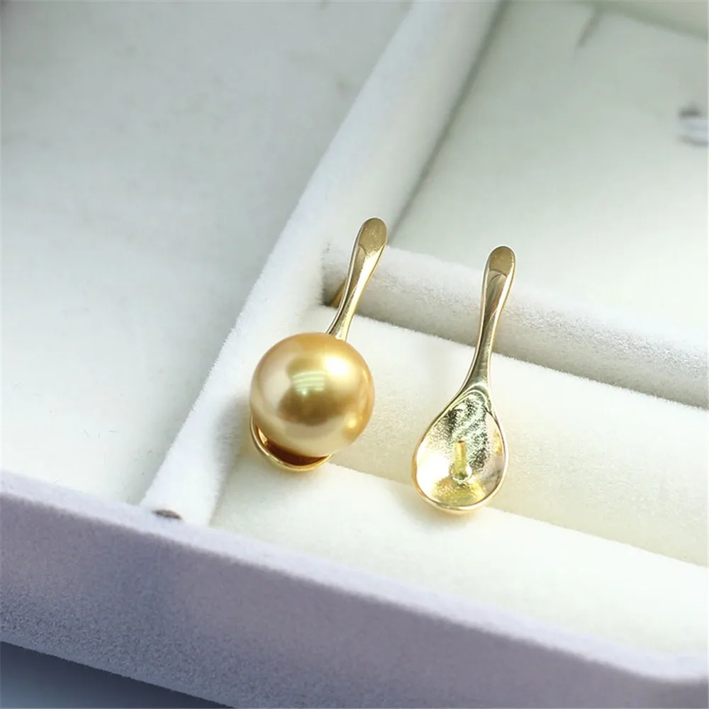 S925 Sterling Silver Pearl Earring Settings DIY Jewelry Making Supplies Blank Earring Posts for Handcrafted Accessories No Pearl