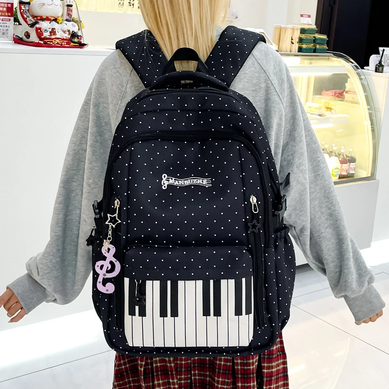 fashion-backpackpiano-key-music-note-polka-dot-large-capacity-teen-girls-students-campus-school-bagcollege-lightweight-bookbag