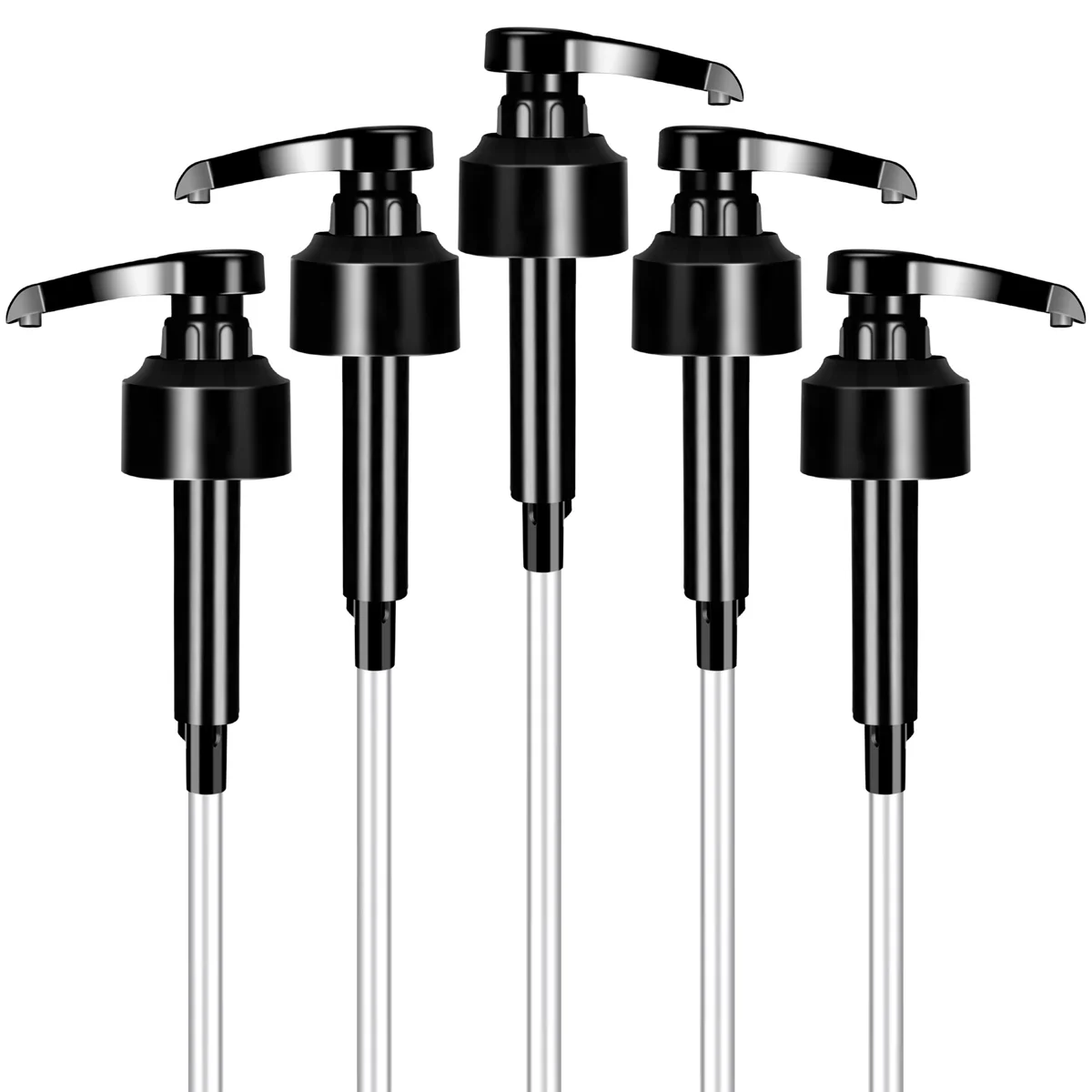 5Pcs Coffee Liquid Dispenser Syrup Pump Kitchen Accessories for Syrup Juice Bottle Soap Dispensers Pump Black