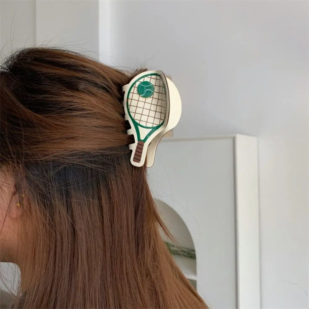 

Cute Korean Style Sport Ball Series Hair Claw Tennis Racket Splicing Hair Claw Baseball Hairpin Acetic Acid Shark Clip Travel