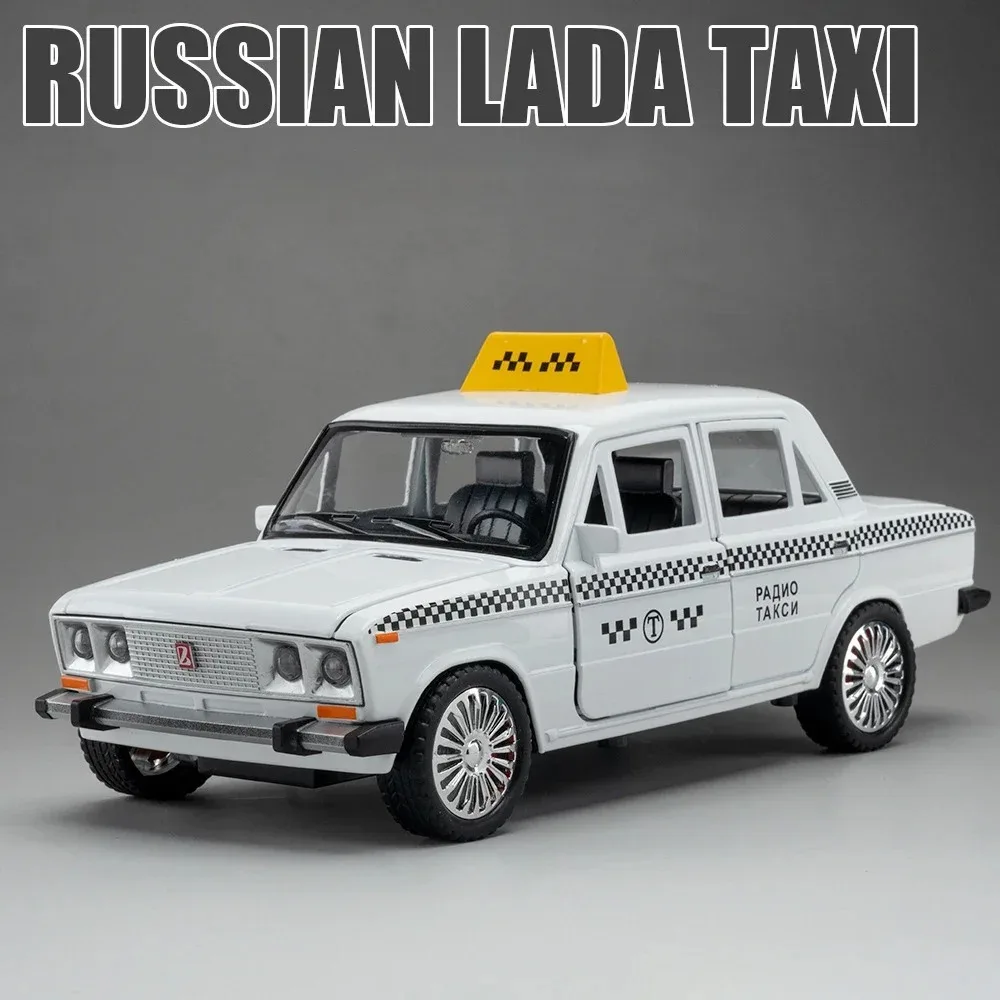 Modèle de voiture en alliage TAXI 1:18 LADA 2106, son et lumière, jouet à collectionner pour enfants, cadeau d'anniversaire