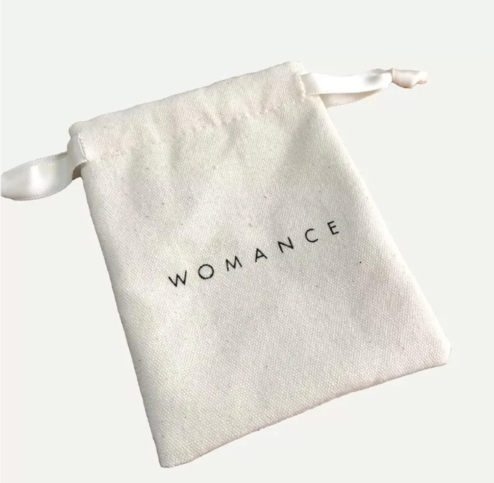 

Cotton Gift Bags 5x7cm 7x9cm 11x14cm 15x20cm Hair Eyelash Makeup Drawstring Pouches Custom Jewelry Logo Dust Sack