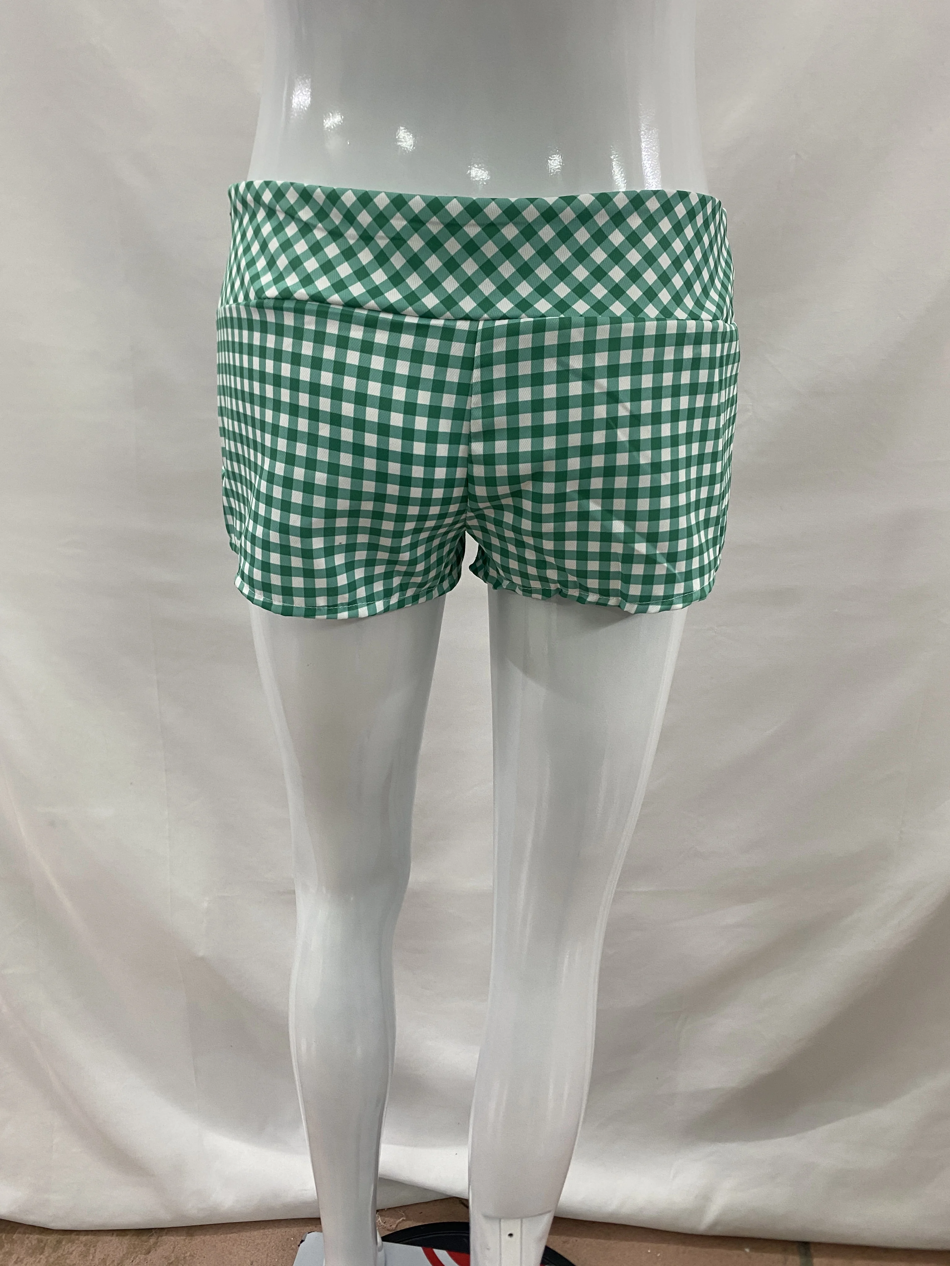 Y2K Süße und Coole Karierte Kurze Hotpants mit Niedriger Taille, Knöpfen und Schlankem Kariemuster, Sommer-Streetwear-Shorts für Mädchen. – Detail 9