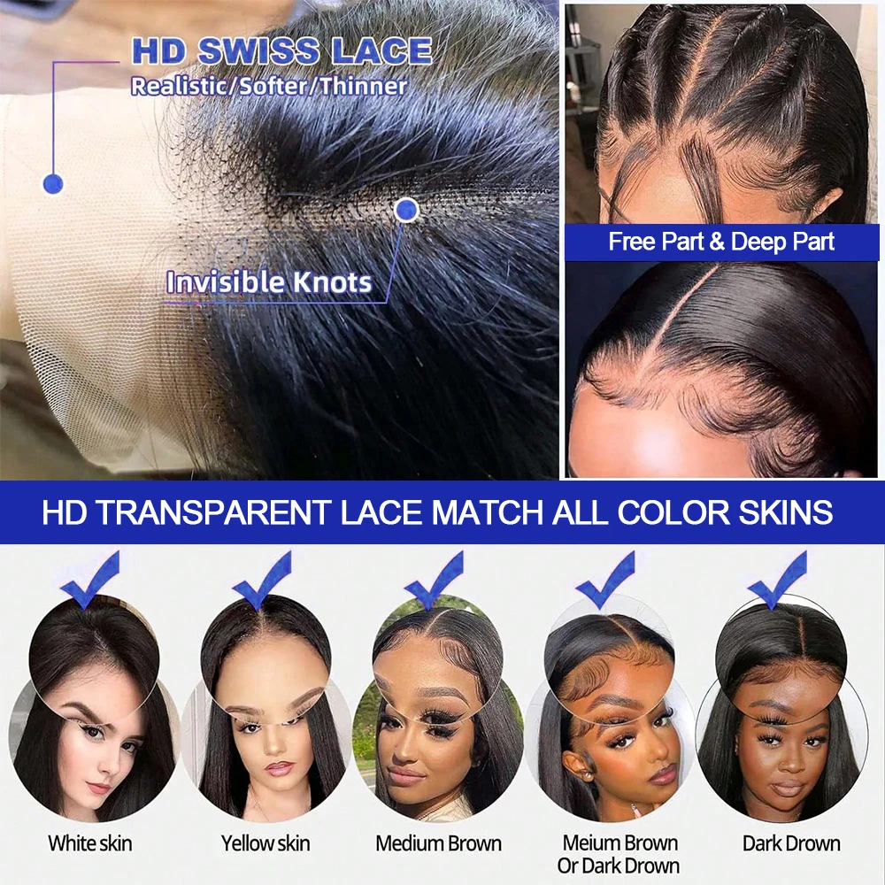 Vietnamese Bone Straight Braided Virgin Frontal Wig PrePlucked Human Hair Glueless Short Bob Wigs 13x6 Hd Lace Front Wigs view 6