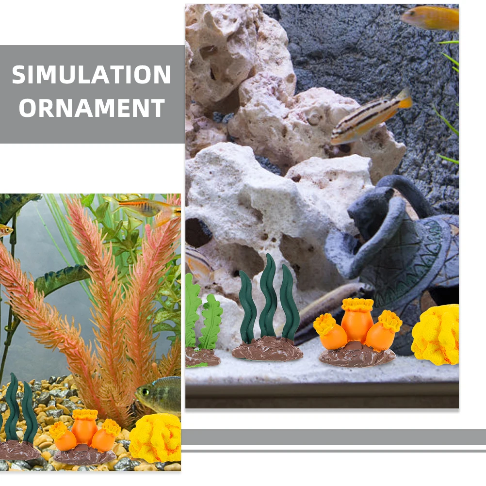 

8pcs Coral Ornaments Resin Decorative Plants Artificial Aquarium Reef Decor Coral Ornaments Decor Fish Tank Accessories