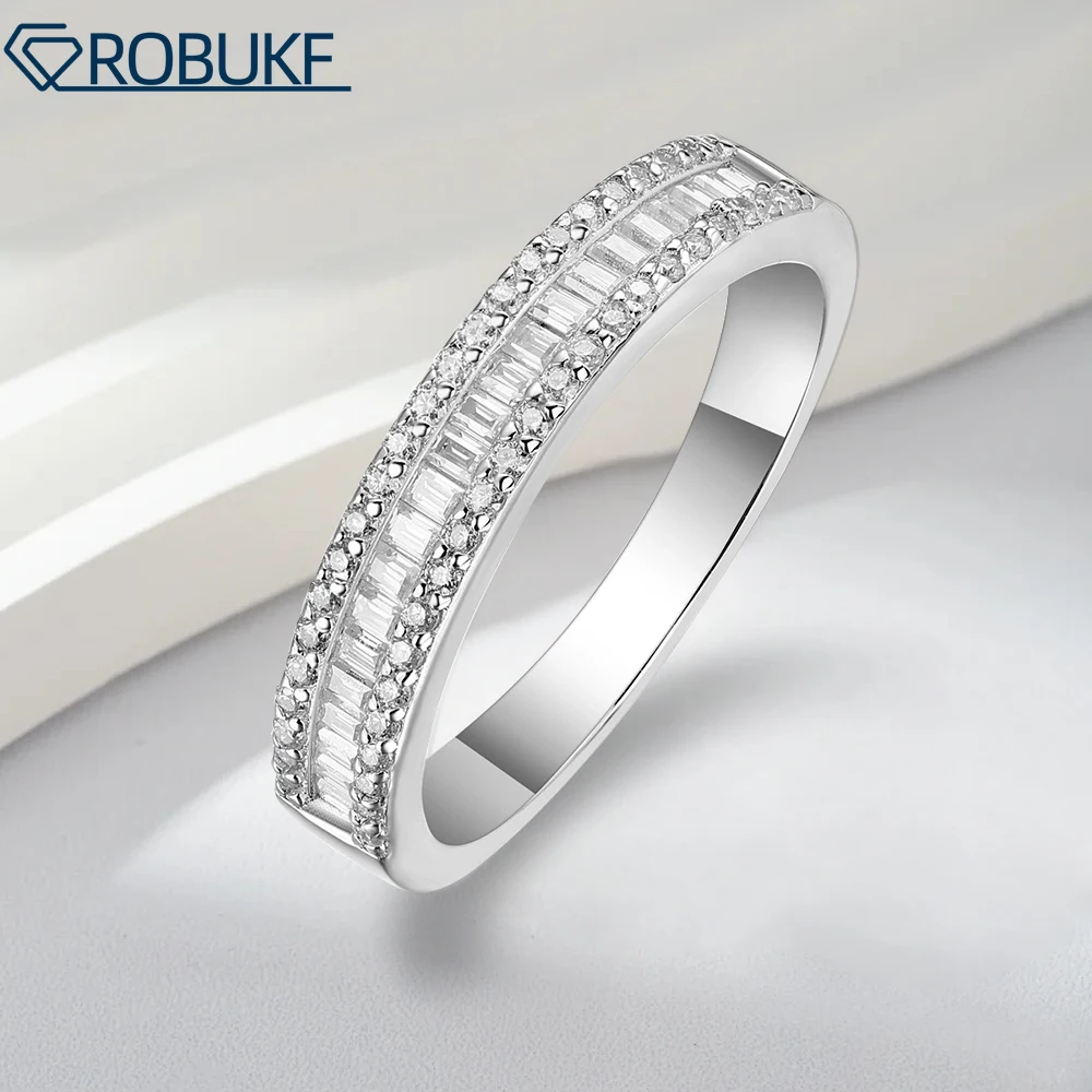 

D Color All Moissanite Ring For Women 925 Sterling Sliver 18k White Gold Plated Eternity Band Wedding Engagement Rings Wholesale