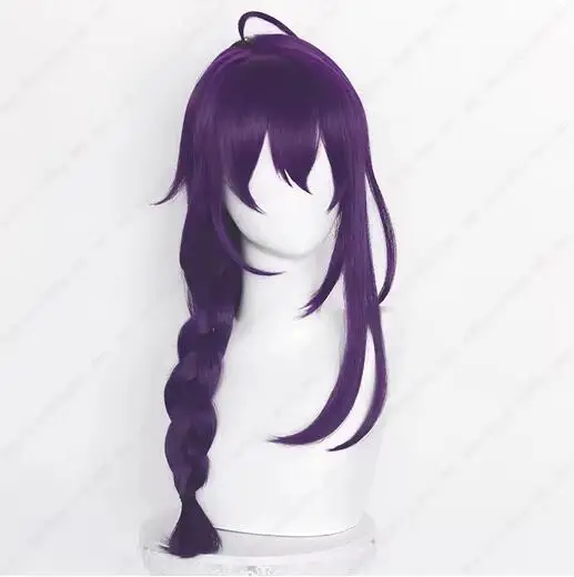 Parrucca cosplay Ayase Mayoi Parrucche intrecciate viola lunghe 65 cm Parrucche sintetiche resistenti al calore per Halloween