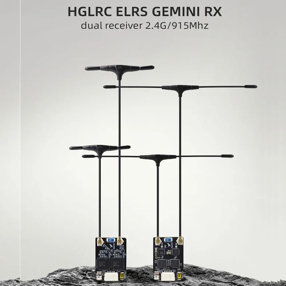 Hglrc Elrs Gemini Rx Dual Receiver 2.4g/915mhz For Rc Airplane Fpv Long Range Drone