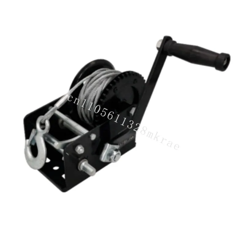 

New 3200 lb capacity trailer manual hand winch 2-speed portable trailer winch with 6mm wire rope traction winch for RV trailers