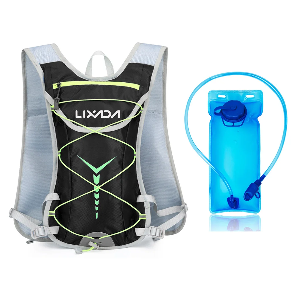 Nylon Hydration Backpack Water Backpack with 2L Hydration Bladder for Cycling Running Biking