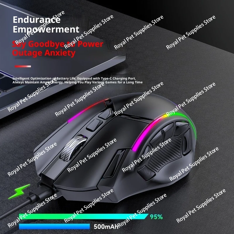 Full speed 12-button 24000DPI wireless three-mode macro definition game mouse computer accessories