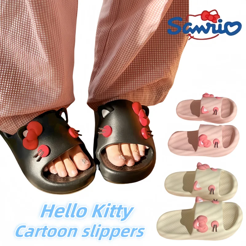 

NEW Sanrio Hello Kitty Cartoon Slippers Cute Graphic Print Slippers for Girls Home Bathroom Can Be Worn Outside Holiday Gifts