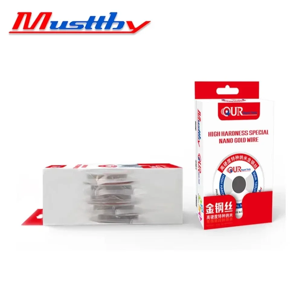 Mustthy High Hardness Nano Gold Steel Wire 100M 0.02-0.05mm LCD Screen Separator Wire Mobile Phone Repair Tool