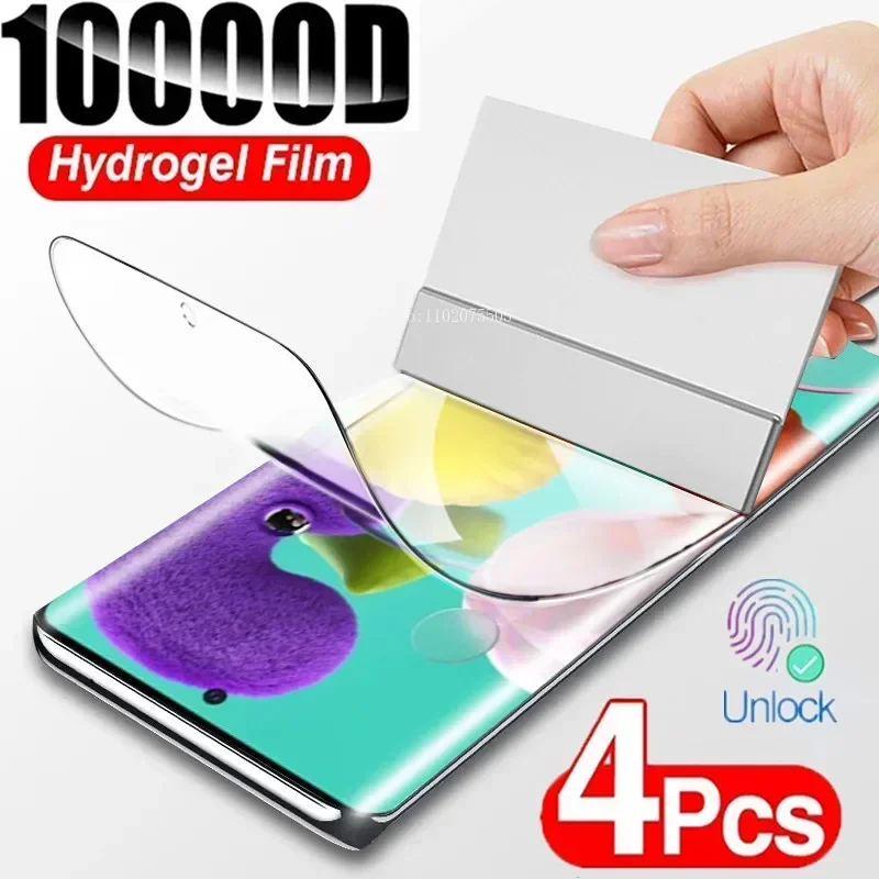 Гидрогелевая пленка 4 шт. для Samsung Galaxy A51 A52 A71 A72 A50 A70 A22 A32 A21S A53 Защитная пленка для экрана Samsung S10E M12 M31 A54 M51