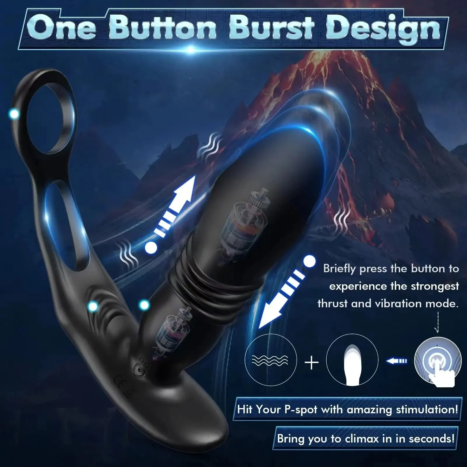 Telescopische Dildo Anale Vibrator Mannelijke Prostaat Massager Vertraging Ejaculatie Penis Ring Butt Plug Speeltjes voor Mannen Gay 18 +