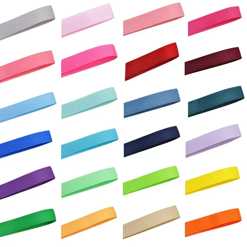 6/9/16/25/38/50mm Grosgrain Ribbon Solid Colour/High Quality 100% Polyester Dense Grosgrain Tapes/Hair Bows Making Tapes 213997