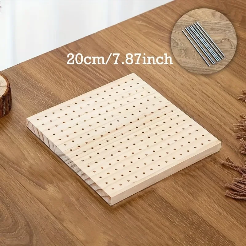 

1 Set Handmade Crochet Blocking Board with 8 Extended Metal Rod Needles-Bamboo Crochet Board for Beginners,for Crafting Crochet