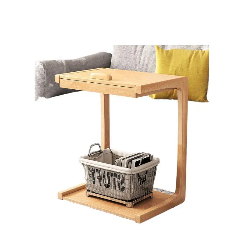 

Side few with wheels sofa c type side flip cover coffee table u type corner small