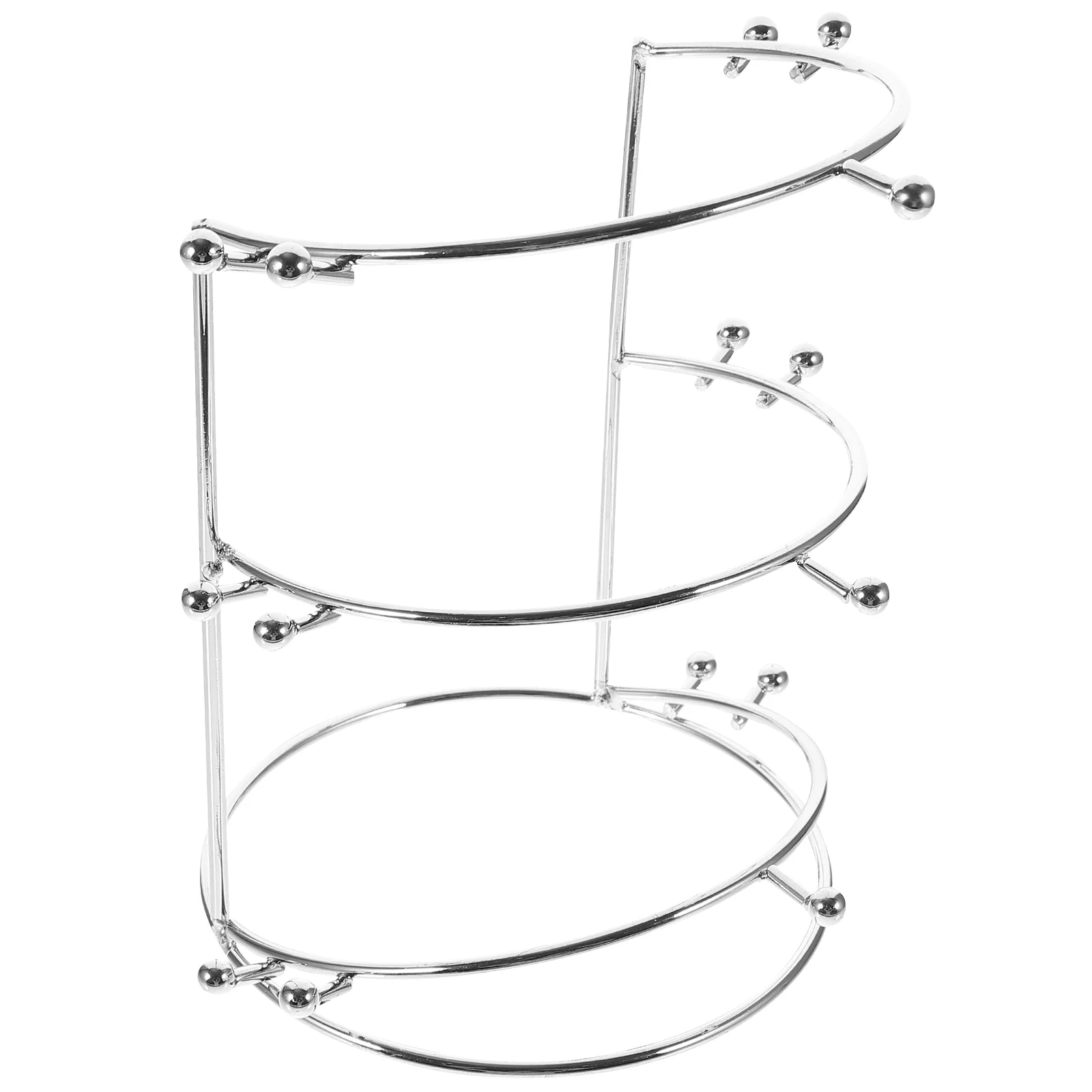 Crown Triple Tier Gold Plated Bridal Tiara Headband Display Stand Rack for Home Necklace Hair Holder Silver Bride