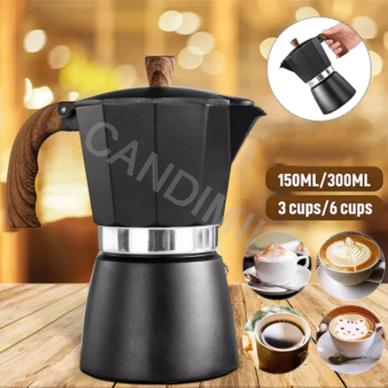 150ML/300ML Coffee Maker Pot Aluminum Mocha Espresso Percolator Stove Coffee Filter Cup Tools Kitchen,Dining & Bar Coffeeware