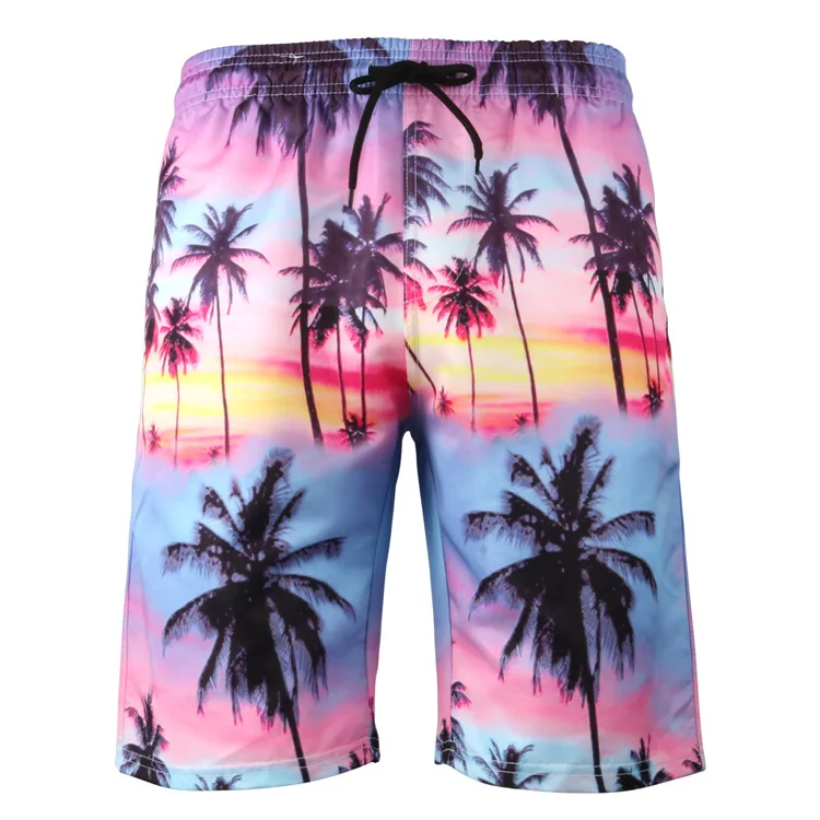 

New Coconut Tree Pattern Men Swimming Shorts Swim Trunks Surf Board Shorts Summer Swimsuits Quick Dry Sports Beach Shorts Summer