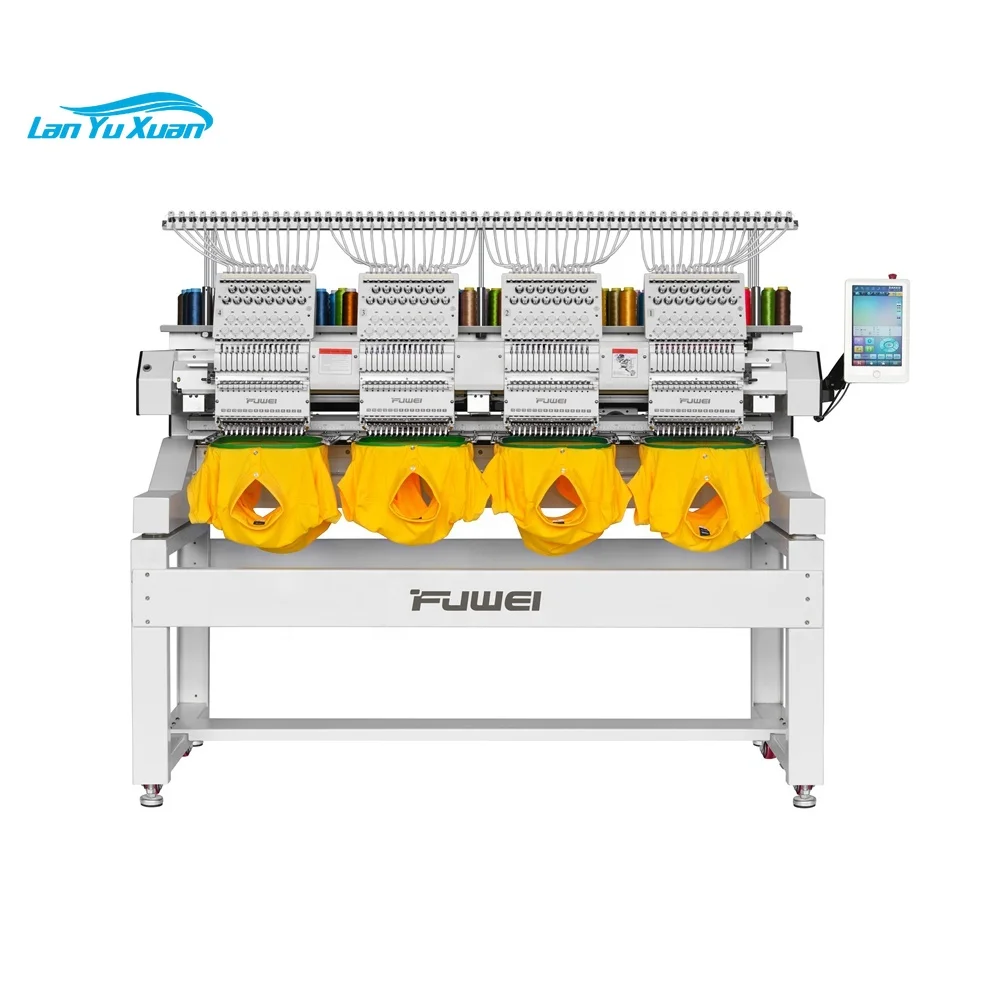 Tajima 1200rpm High speed 12 colors DAHAO 4head computerized embroidery machine for hat t-shirt flat