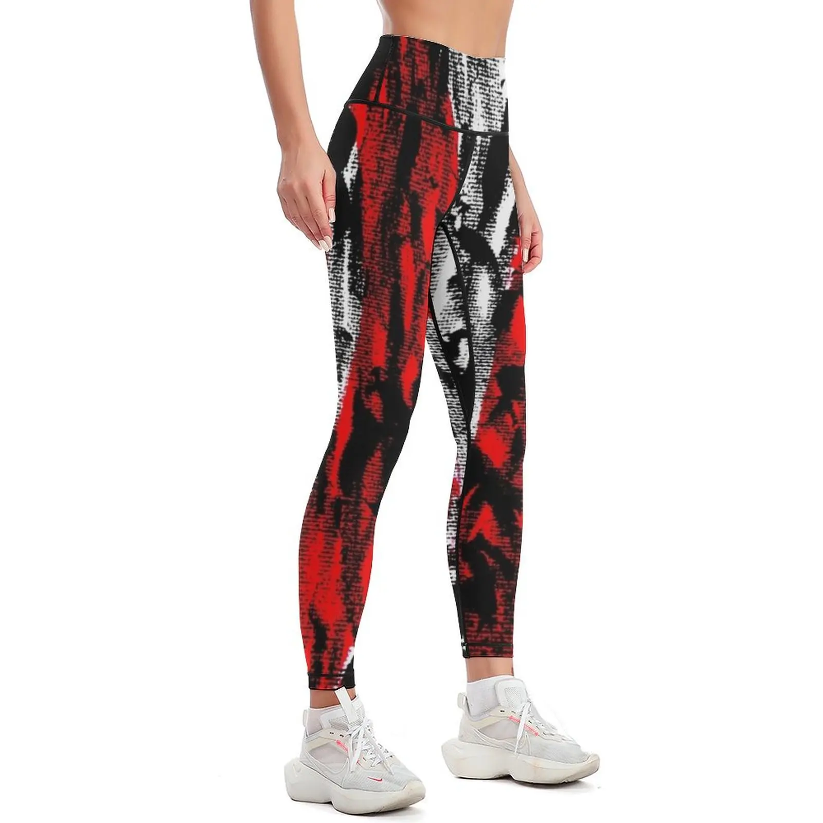 Red Curve Abstract With Spot Leggings Women's sportswear workout clothes for Leginsy push up Womens Leggings