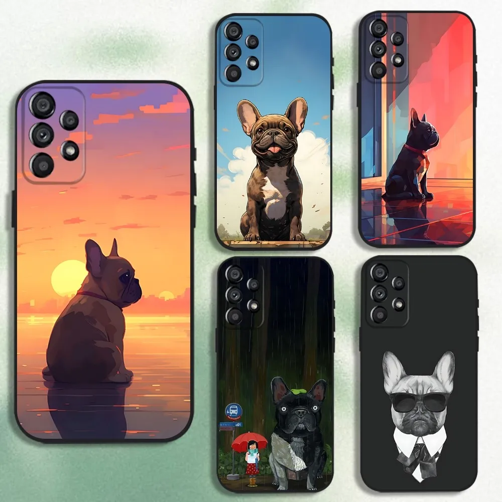 

French Bulldog Dog Pet Phone Case For Samsung Galaxy A20,A21s,A22,A31,A32,A52,A53,A72,73,A80 Soft Black Cover