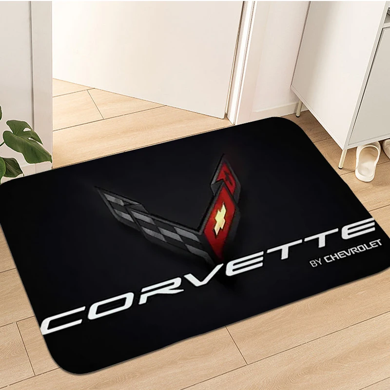 Door Mat for Bathroom C-Corvettes Carpet for Bedroom Anti Slip Doormat Entrance Door Washable Non-slip Kitchen Living Room Rug