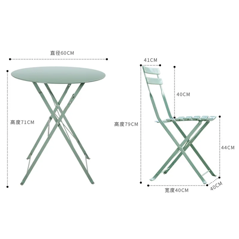 Balcony small tables and chairs three -piece casual folding outdoor courtyard iron terrace table Modern balcony coffee table