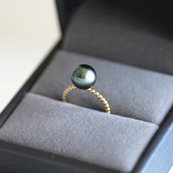 WPB S925 Sterling Silver Rings Women Black Pearl Ring Index Finger Premium Jewelry For Women Girls' Holiday Gifts Party Trend