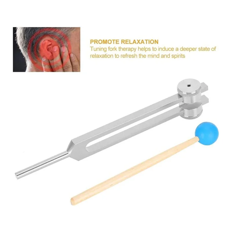 AB47-อลูมิเนียมส้อมเสียง,ส้อมเสียง 111Hz พร้อมค้อนสําหรับระบบประสาทการทดสอบ Sound Healing Therapy