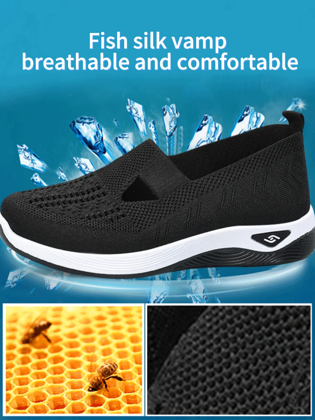Obuwie damskie Oddychające trampki w jednolitym kolorze, codzienne tenisówki damskie letnie trampki, niskie dzianinowe buty codzienne Buty dla mamy