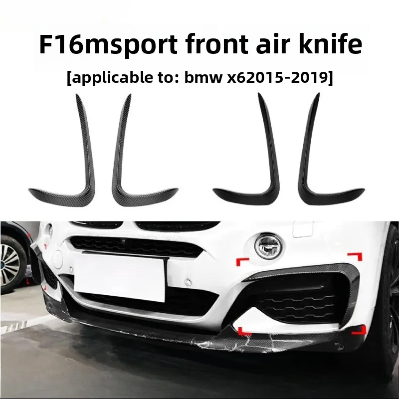 

2 шт. 2015-2019 для BMW X6 F16 M Sport M50i M50d Performance, передний бампер из углеродного волокна, сплиттер, спойлер, диффузор с комплектом кузова