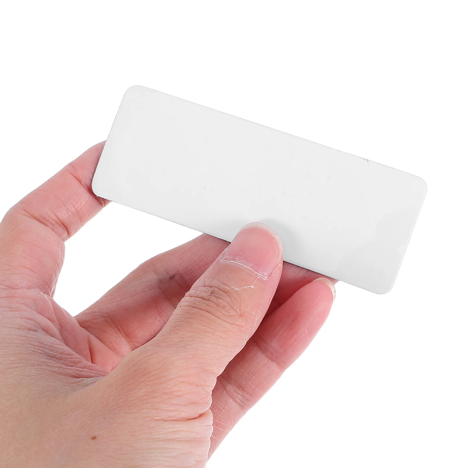 

50Pcs Magnetic Write and Wipe Labels Reusable Dry Erase Name Plates for Office Classroom Fridge Cabinet Whiteboard Organization