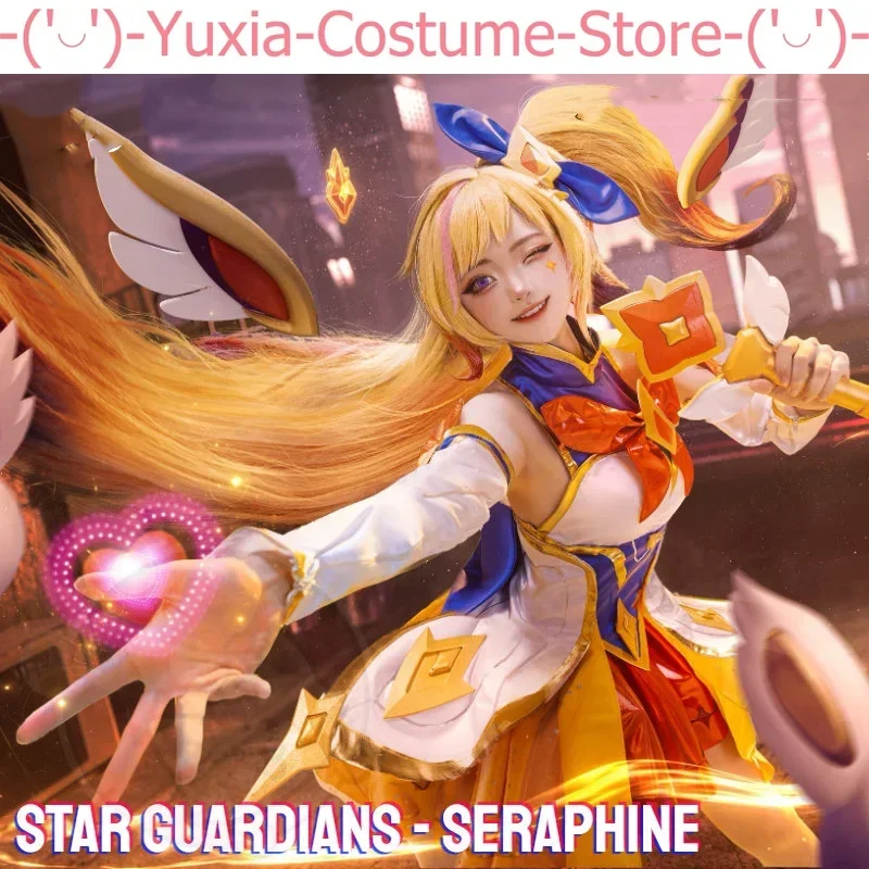 Game LOL Star Guardians Seraphine Cosplay Costume LOL Seraphine New Skin Star Guardians Cosplay Costume and Wig