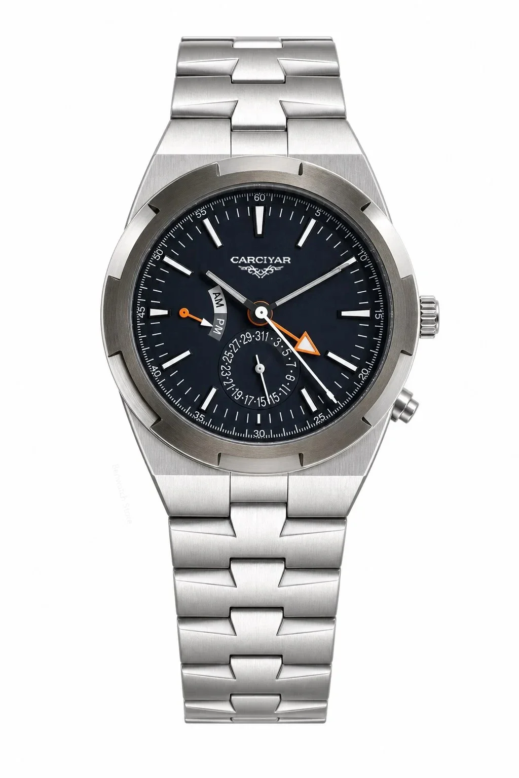 42 mm Men's Automatic Mechanical Watch, 904L Stainless Steel Case, Full-Featured World Time