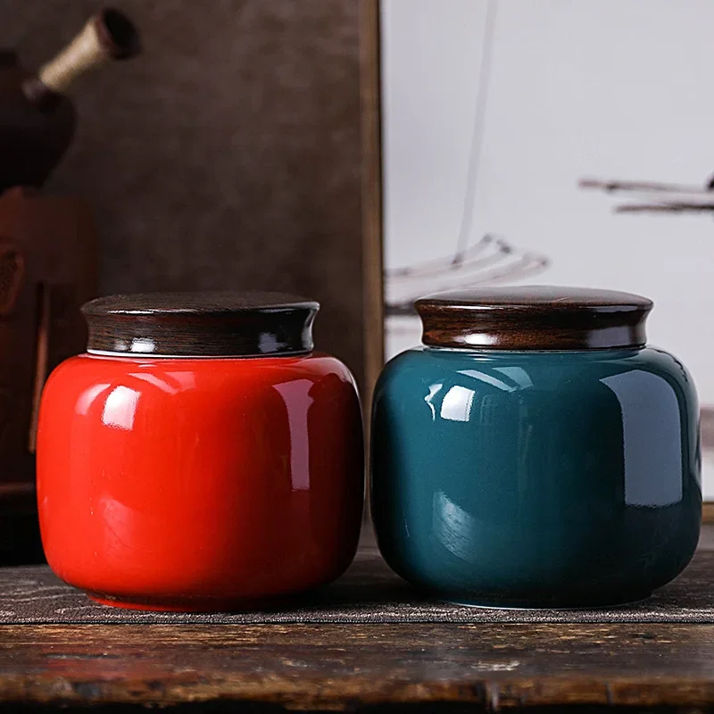

Ceramic Tea Storage Delicate Covered Food Bottle Kitchen Container Decor