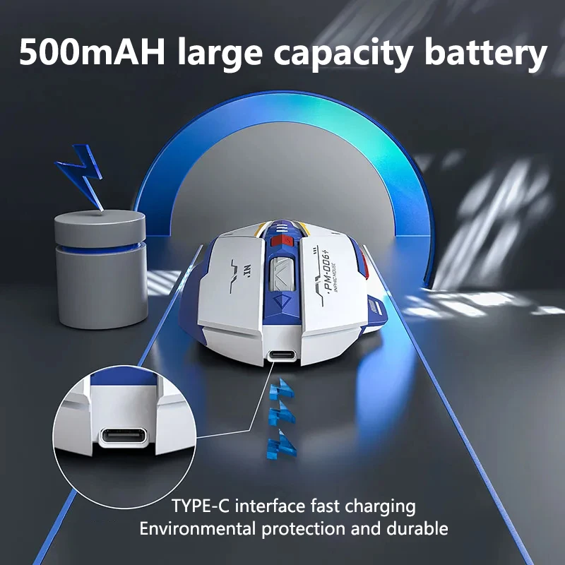 Inphic F9 Wireless Mouse Rechargeable Battery Level Display Mecha Color Scheme F9 V2 Gaming Mouse For PC Laptop