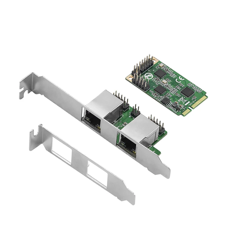 Scheda di rete Mini PCIE a 2 porte RJ45 2.5G 2500Mbps adattatore Gigabit Ethernet Lan Mini PCI Express NIC Realtek 8125B Chip per PC